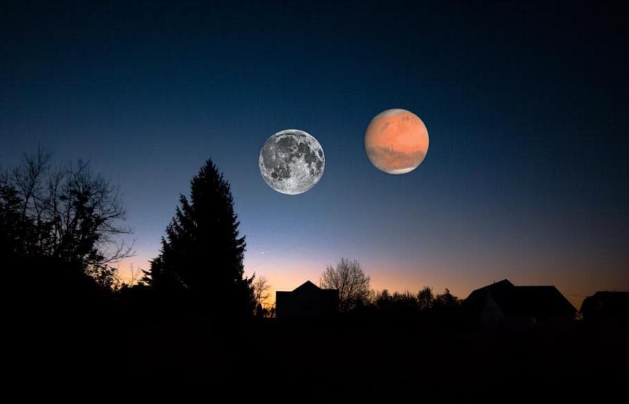 Mars aussi grosse que la Lune